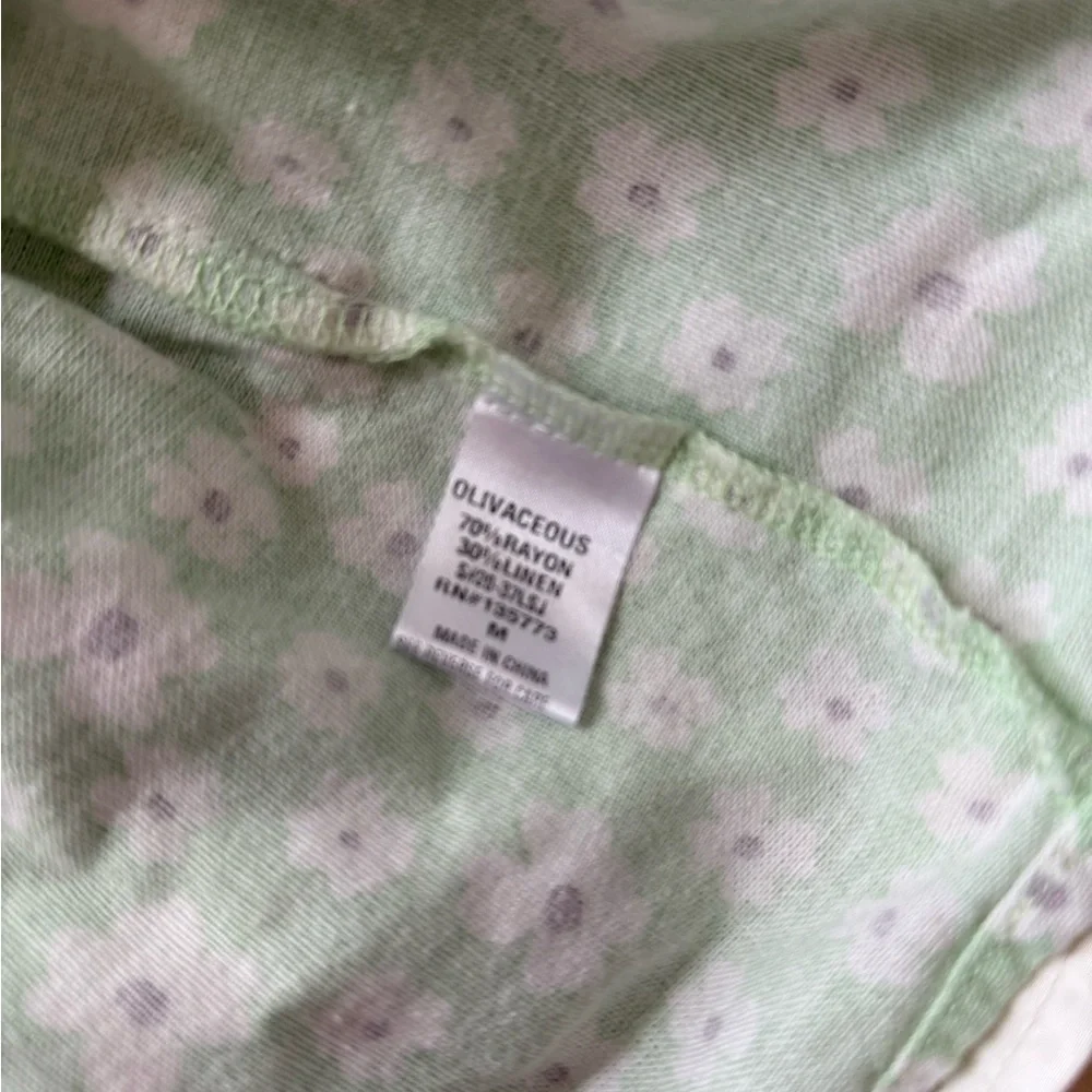 Olivaceous Green Smocked Tiered Blouse - Picture 3 of 3